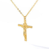 Corrente Crucifixo de Aço Inoxidável Banhado a Ouro 18K