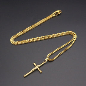 Corrente com Crucifixo Banhado a Ouro 18K