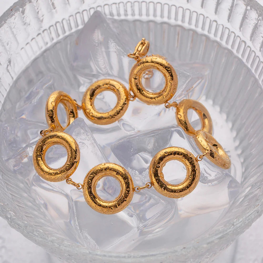 Pulseira Círculos Banhado a Ouro 18k