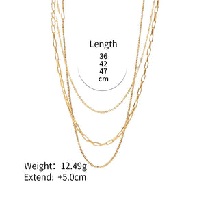 Colar Chian Neckalce Aço inoxidável PVD 18K banhado a ouro