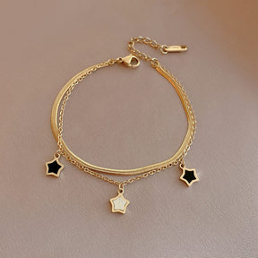 Conjunto Colar e Pulseira com Pingente Estrela