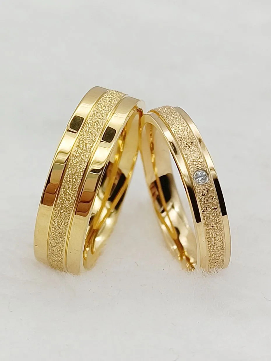 Conjunto de Anéis 24k Banhado A Ouro